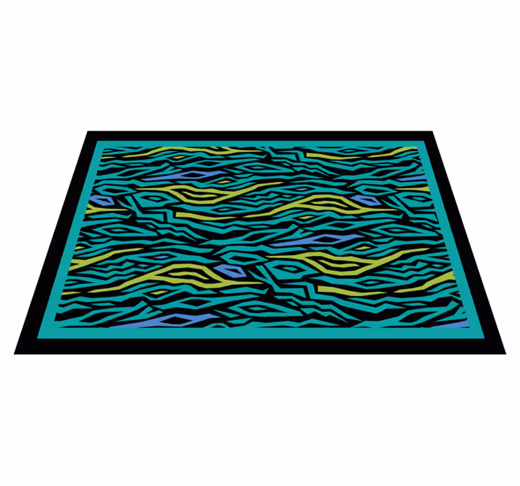 Alfombra vinílica animal print Estampado de cebra azul neón - TenVinilo