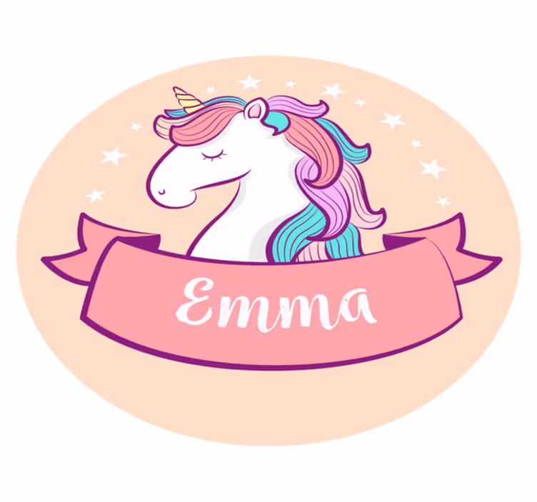 Alfombra vinílica personalizable unicornio personalizado - TenVinilo