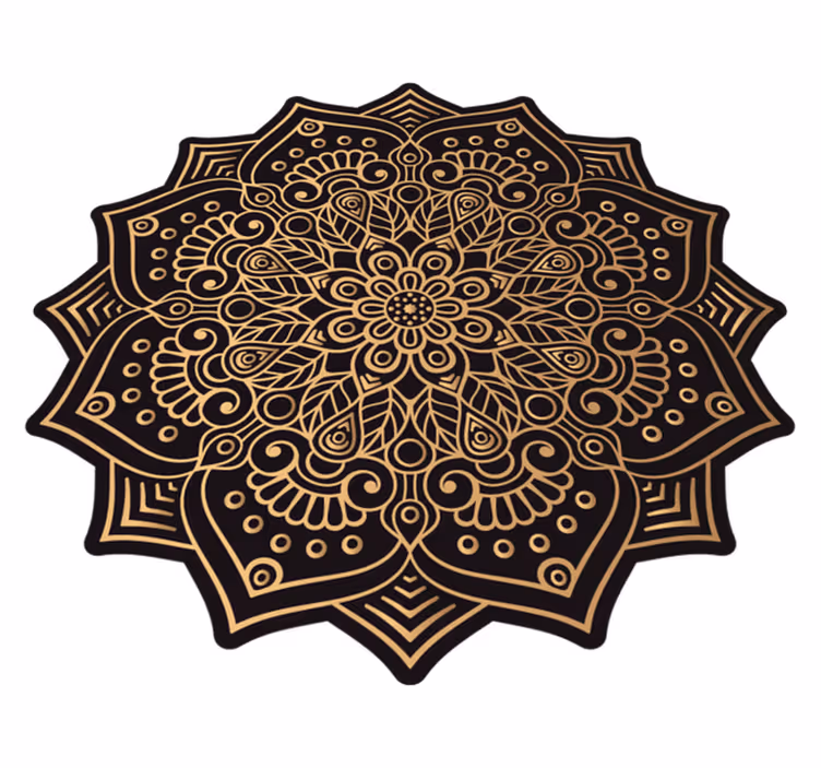 Alfombra vinílica mandala superpuesta intrincada - TenVinilo