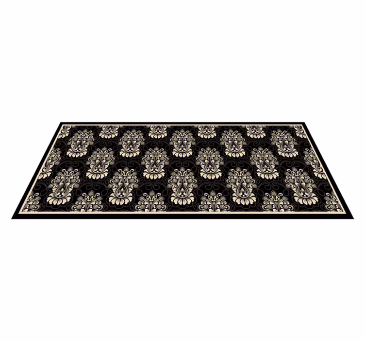 Alfombra vinílica vintage patrón floral barroco - TenVinilo