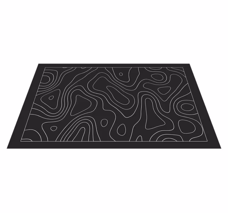 Alfombra de vinilo geométrica en blanco y negro - TenVinilo