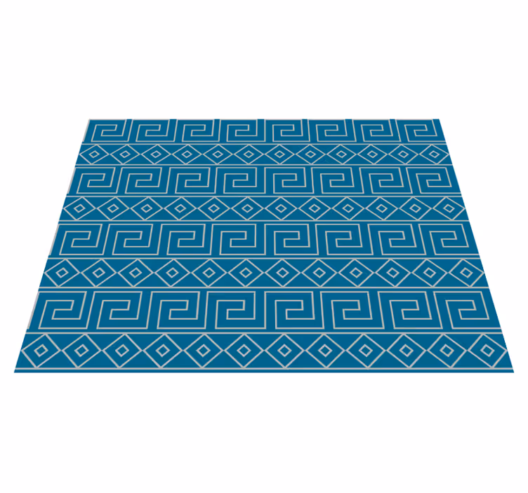 Alfombra vinílica geométrica llave griega geométrica - TenVinilo