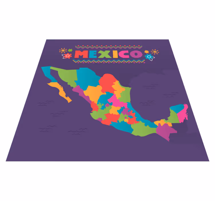 Alfombra de vinilo mapamundi Mapa mexico - TenVinilo