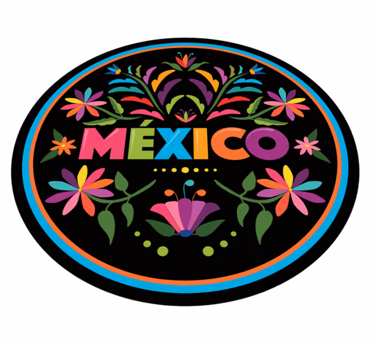 Alfombra vinílica étnica folklore mexicano - TenVinilo