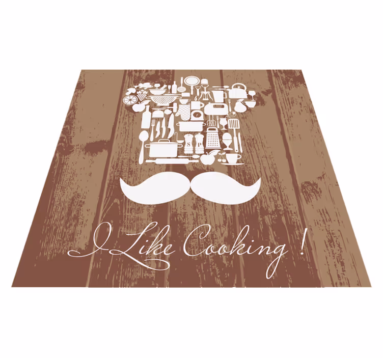 Alfombra vinílica frase emblema del entusiasmo culinario - TenVinilo