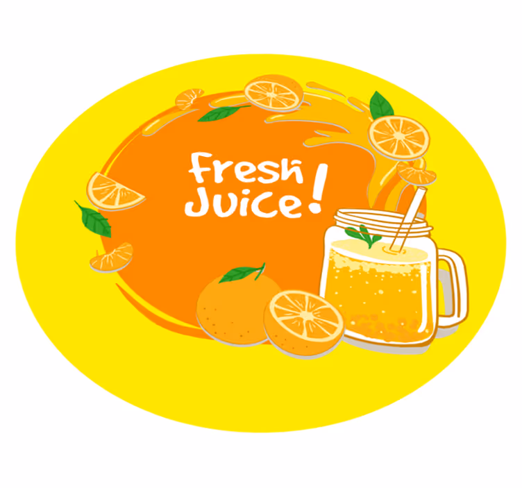 Alfombra vinílica frase chorrito de jugo fresco - TenVinilo