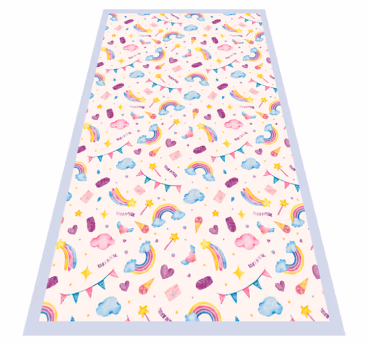 Alfombra vinílica infantil imágenes de infancia soñada - TenVinilo