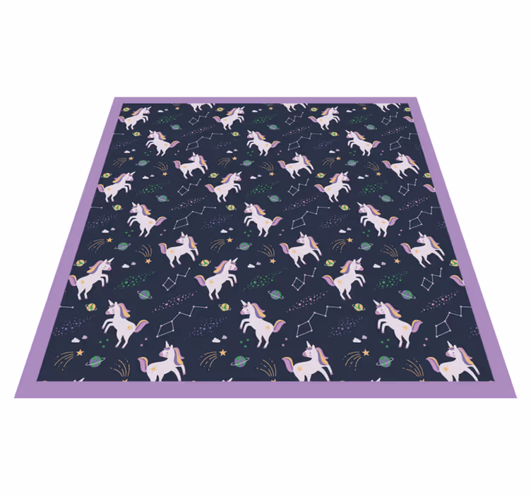 Aflombra vinílica animales Silueta fantasía unicornio contra el l - TenVinilo