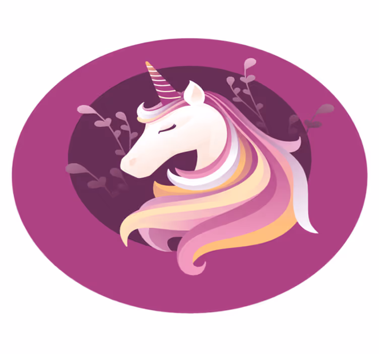Aflombra vinílica animales Elegante cara de unicornio - TenVinilo