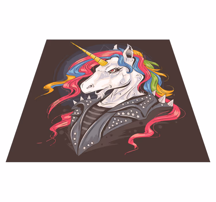 Alfombra vinílica infantil unicornio rockero - TenVinilo