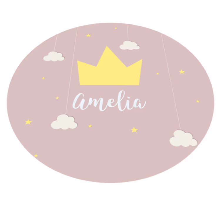 Alfombra vinílica bebé corona personalizada - TenVinilo
