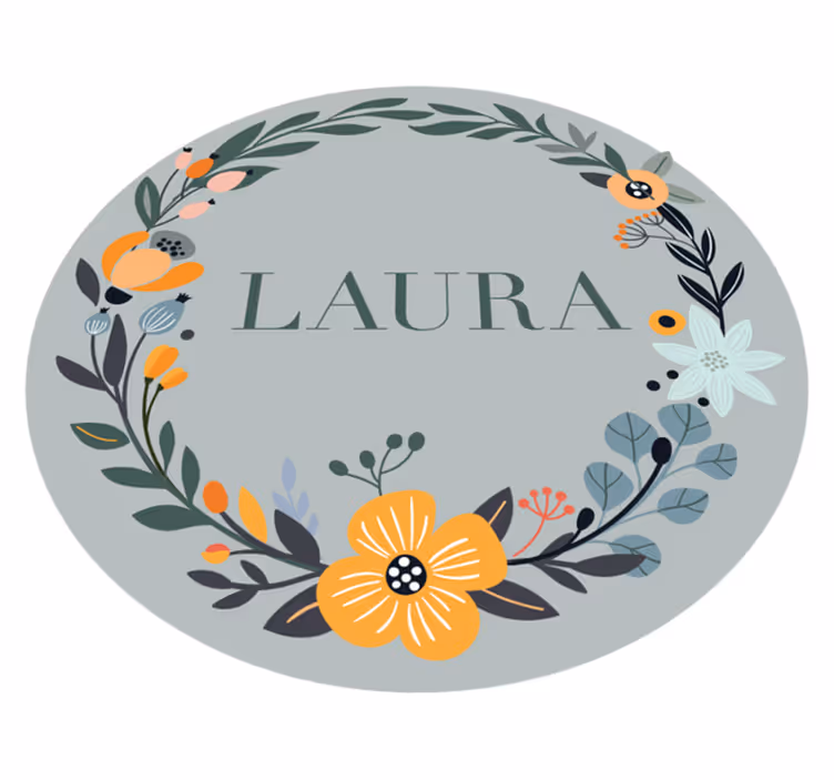 Alfombra vinílica personalizable diseño floral personalizado - TenVinilo