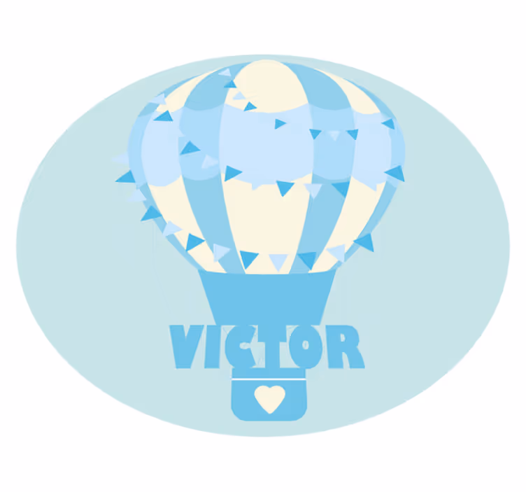Alfombra vinílica con nombre globo azul - TenVinilo