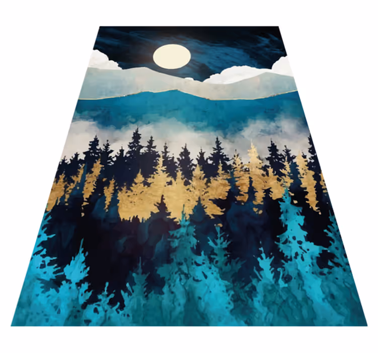 Alfombra vinílica dormitorio niebla atardecer - TenVinilo