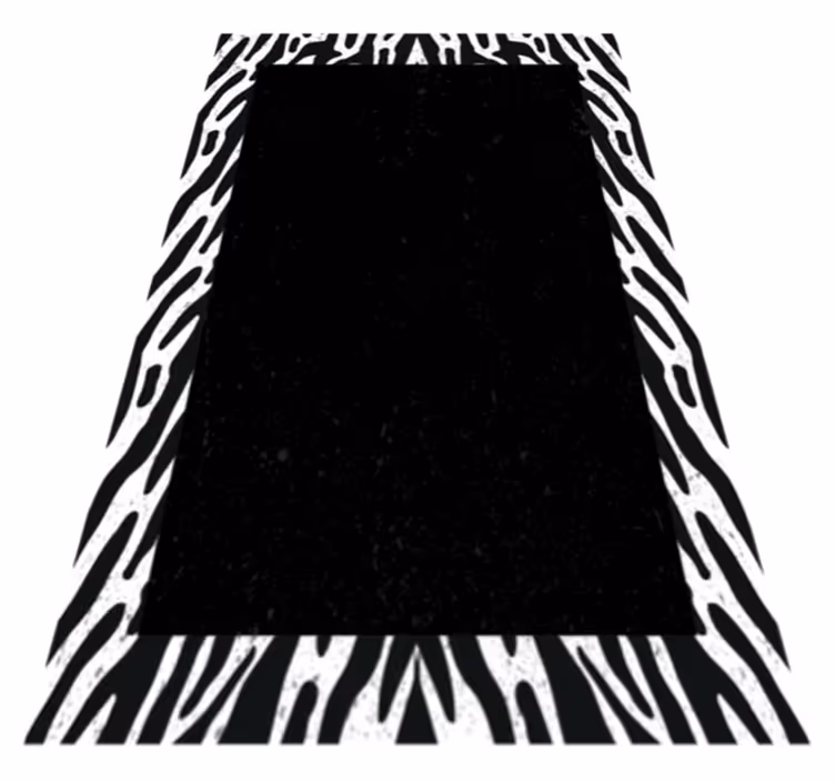 Alfombra vinílica animal print cebra monocromática - TenVinilo