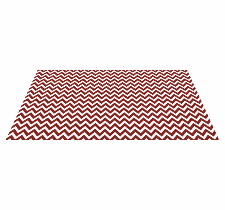Alfombra vinílica geométrica estilo chevron rojo - TenVinilo