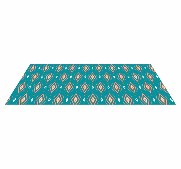 Alfombra vinílica geométrica corredor con patrón geométrico - TenVinilo
