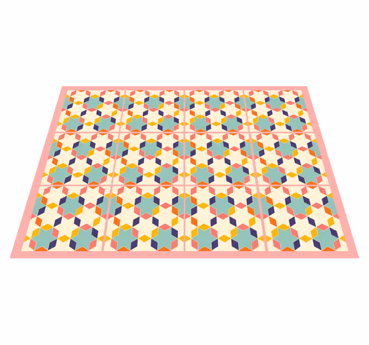 Alfombra vinílica geométrica teselado colorido - TenVinilo