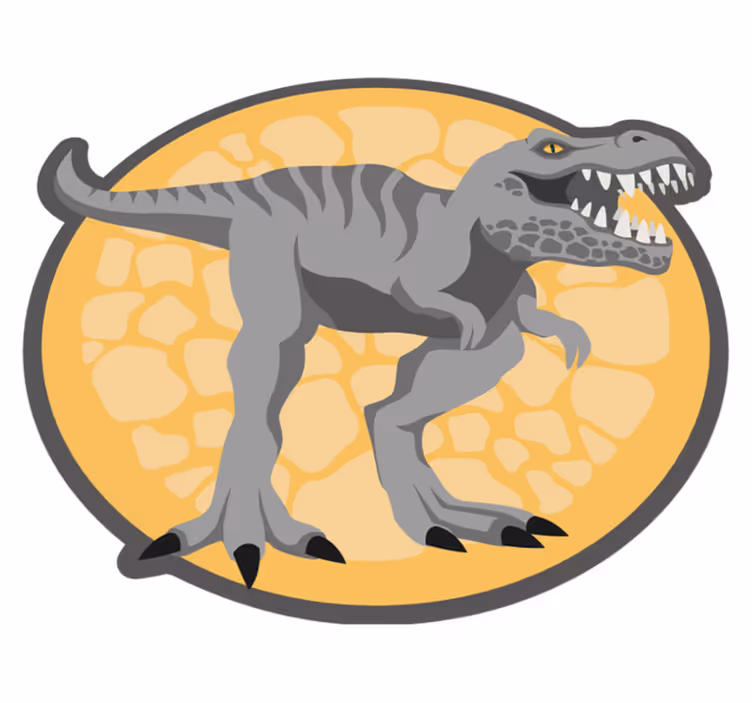 Alfombra vinílica infantil T-rex dibujado a mano - TenVinilo