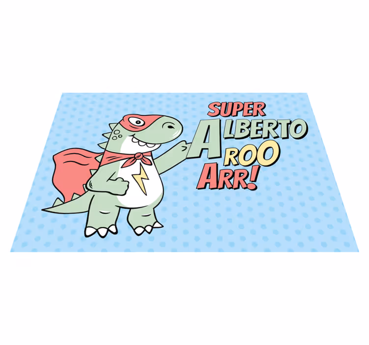 Alfombra personalizable con Super dinosaurio - TenVinilo