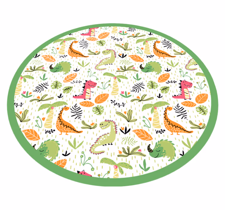 Alfombra vinílica infantil círculo de aventuras de safari - TenVinilo
