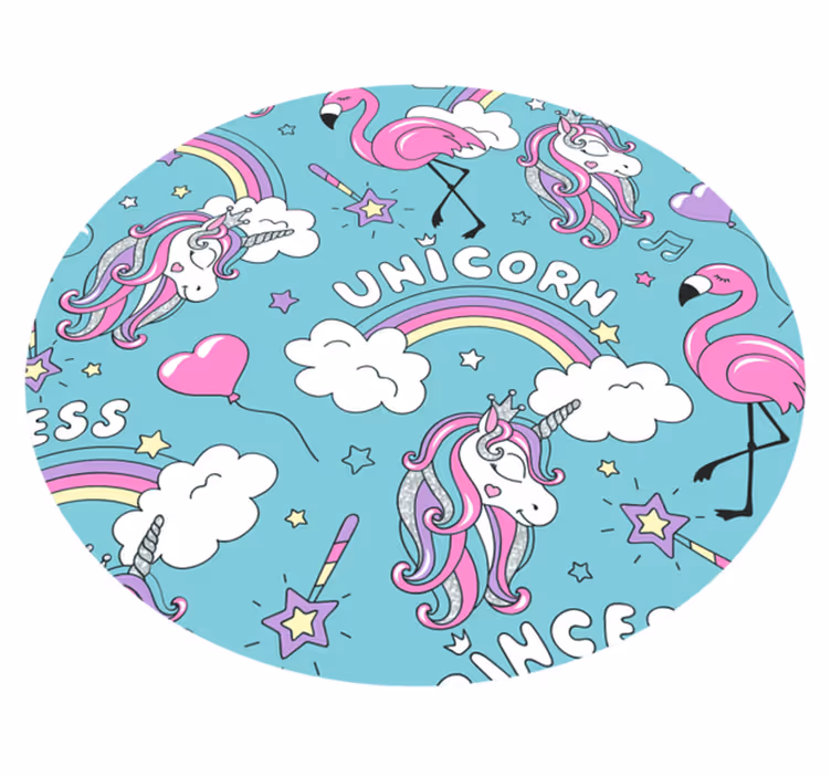 Alfombra vinílica unicornio con flamingo - TenVinilo