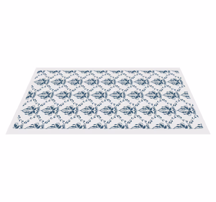 Alfombra vinílica hidráulica elegante motivo de follaje - TenVinilo