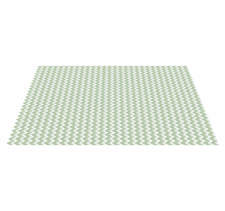 Alfombra vinilo verde rayas zigzag - TenVinilo