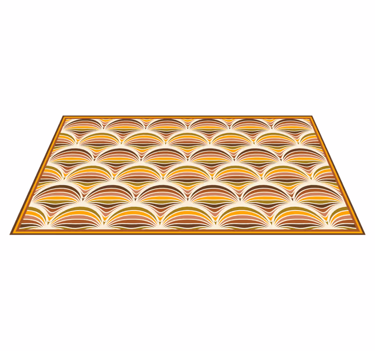 Alfombra vinílica geométrica patrón de remolino retro - TenVinilo