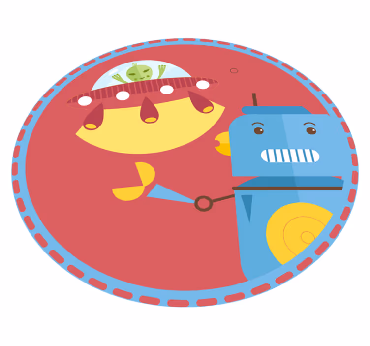 Alfombra de vinilo infantil dibujos de robot - TenVinilo
