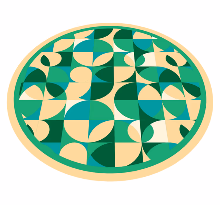Alfombra vinílica geométrica geometrías circulares - TenVinilo