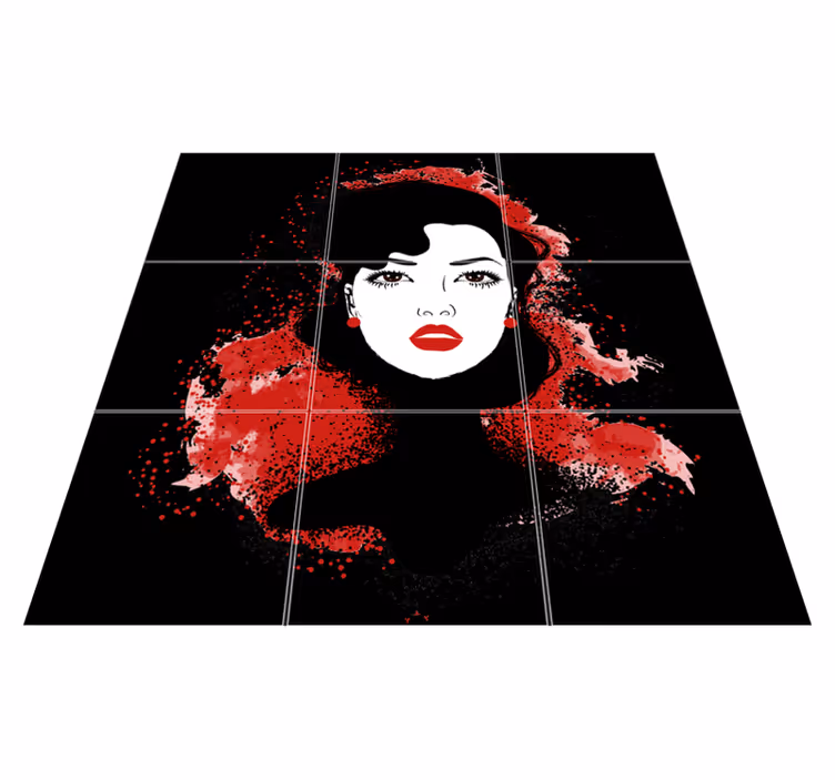 Alfombras vinílica salón de mujer moderna - TenVinilo