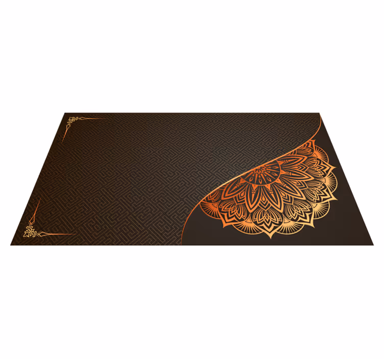 Alfombra vinílica mandala diseño de esquina mandala - TenVinilo