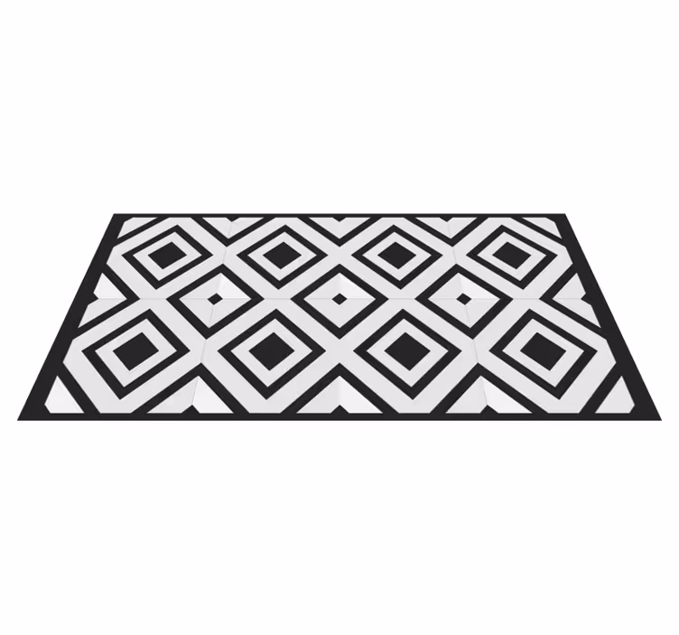 Alfombra vinílica geométrica tapete con patrón de diamantes - TenVinilo