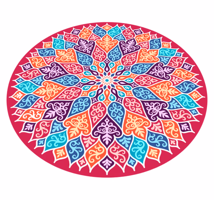 Alfombra vinílica mandala multicolor - TenVinilo