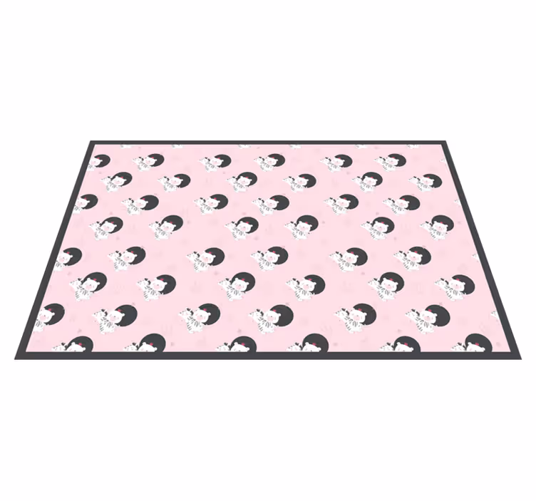 Alfombra vinílica animales bebés cebra y oso - TenVinilo