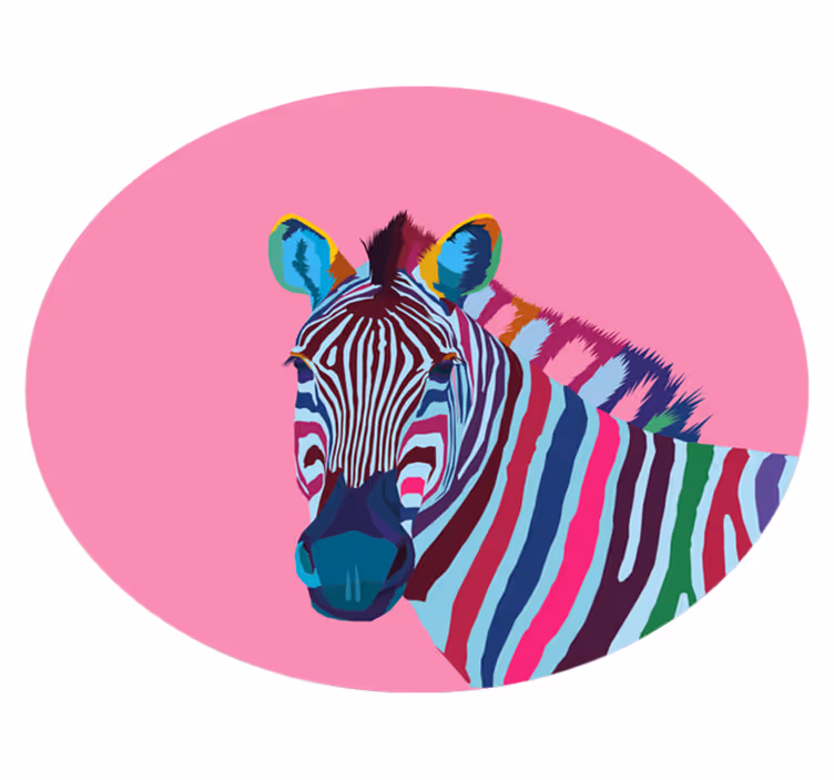 Alfombra vinílica animales arte pop cebra - TenVinilo