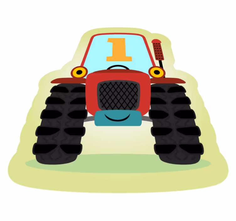 Alfombra vinílica infantil tractor número 1 - TenVinilo