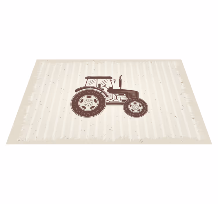 Alfombra vinílica vintage tractor agrícola  - TenVinilo