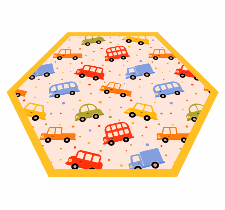 Alfombra vinílica infantil transporte juguetón - TenVinilo