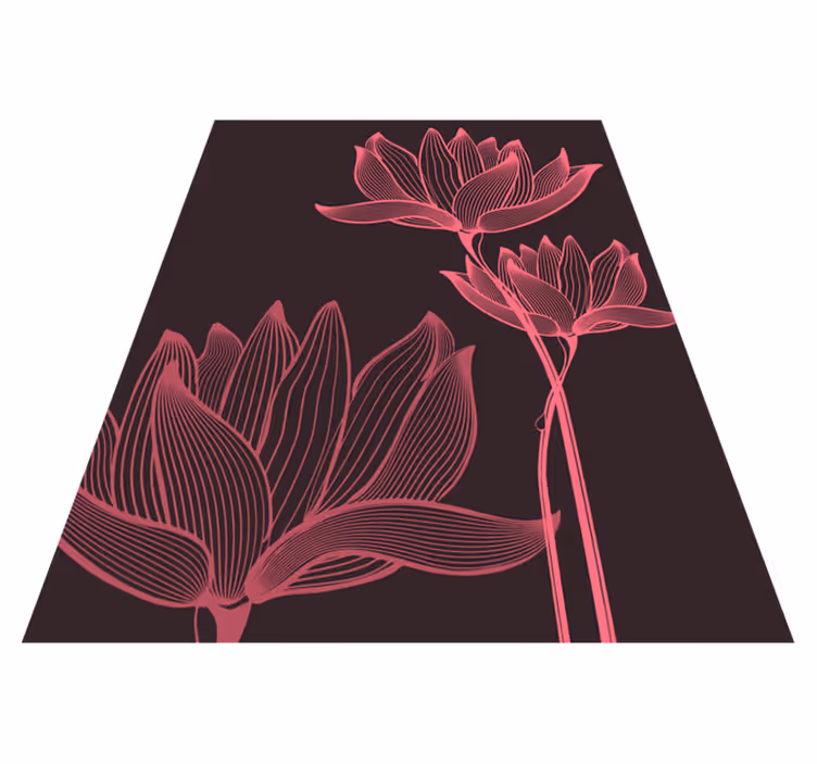 Alfombra vinílica flores contraste floral - TenVinilo