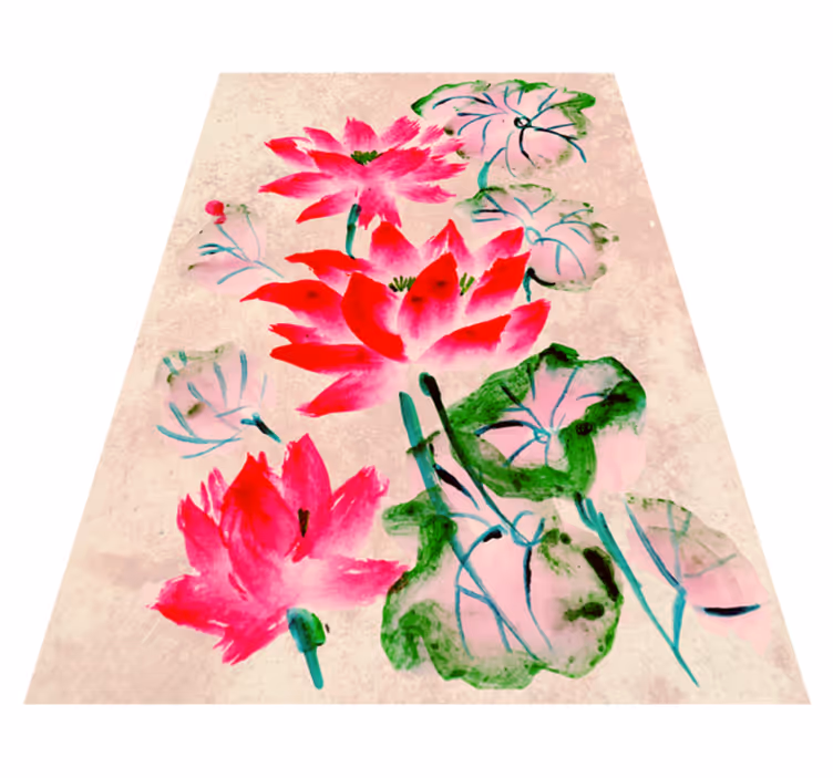 Alfombra vinílica flores ramillete floral elegante - TenVinilo