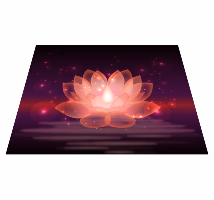 Alfombra vinílica dormitorio flor loto brillante morada - TenVinilo