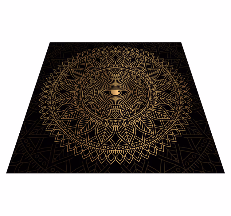 Alfombra vinílica mandala centro de mesa ojo mandala - TenVinilo