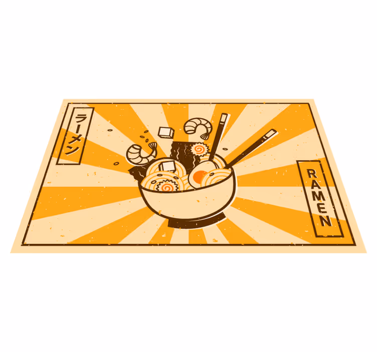 Alfombra vinilo comida japonesa de dibujos - TenVinilo