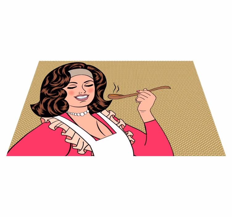 Alfombra vinílica cocina personaje de dibujos animados - TenVinilo