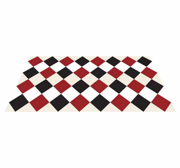 Alfombra vinílica cocina tablero de ajedrez tradicional - TenVinilo