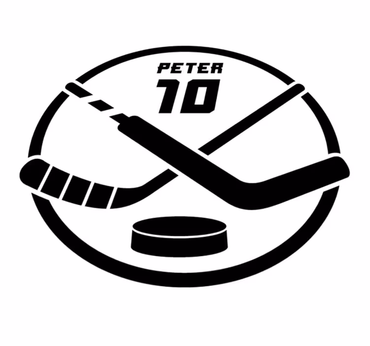 Alfombra vinílica con nombre Texto personalizado de hockey sobre  - TenVinilo