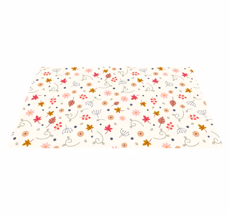 Alfombra vinílica floral minimalista - TenVinilo