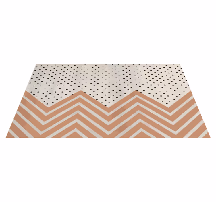 Alfombra vinílica geométrica patrón de puntos en zigzag - TenVinilo
